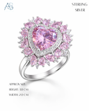 Pink Heart Blossom Ring