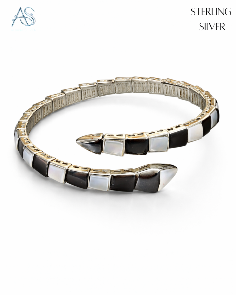 Sterling Silver Block Ladies Bracelet