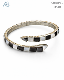 Sterling Silver Block Ladies Bracelet