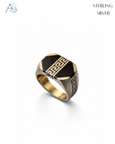 Geometric Onyx Signet Ring