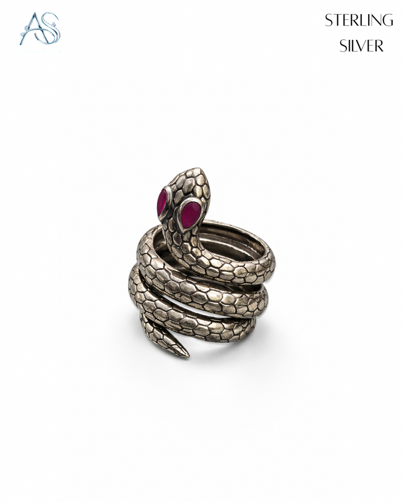 Ruby-Eyed Cobra Statement Ring