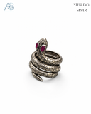 Ruby-Eyed Cobra Statement Ring