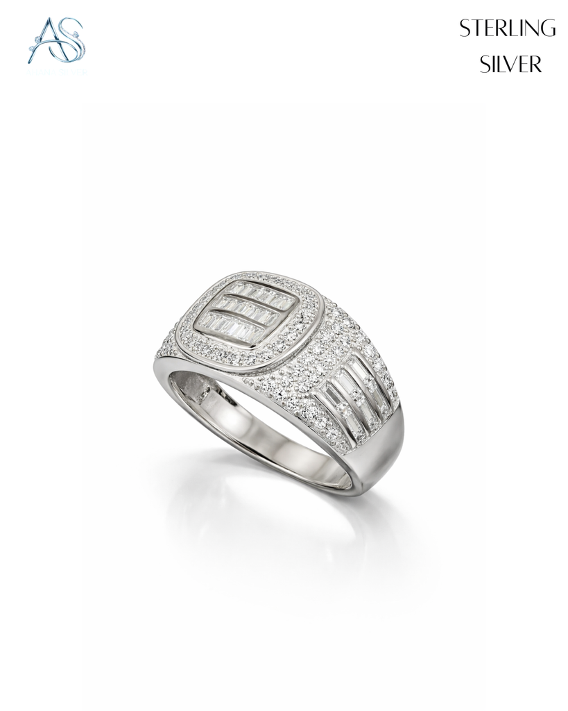 Icy Glamour Statement Signet Ring