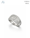 Icy Glamour Statement Signet Ring