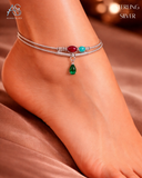 Gemstone Drop Heritage Anklet