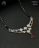 Crimson Arc Silver Mangalsutra