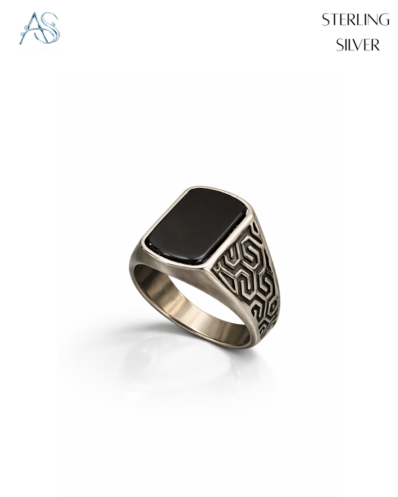 Midnight Matrix Silver Ring
