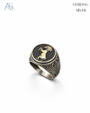 Silver Spirit Horse Signet Ring