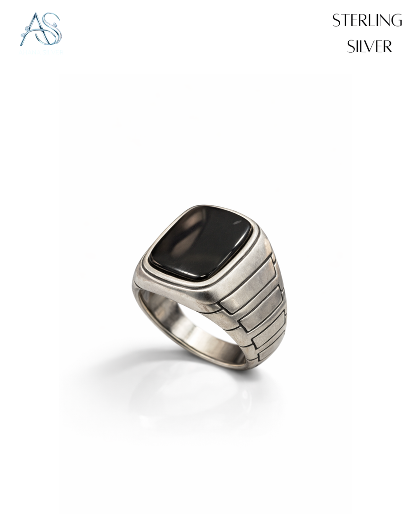 Black Stone Signet Ring