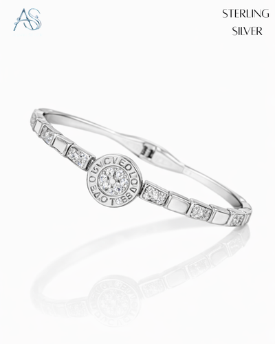 Love Circle Sterling Silver Ladies Bracelet