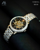 Midnight Vault Silver Skeleton Men's Watch