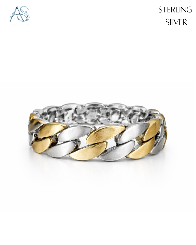 Tricolor Cuban Link Statement Band