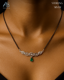 Emerald Infinity Weave Silver Mangalsutra