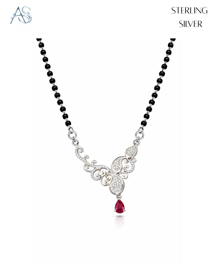 NoorVine Silver Mangalsutra