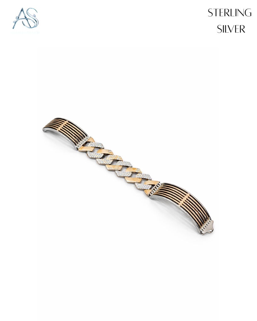 Silver Urban Link Dual-Tone Bracelet