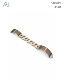 Silver Urban Link Dual-Tone Bracelet