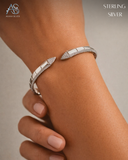 Sterling Silver Block Ladies Bracelet