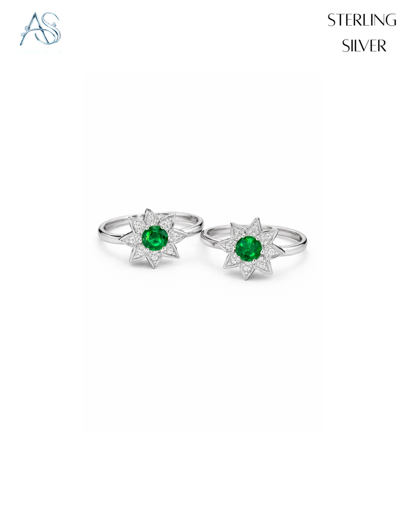 Luxury Green Crystal Toe Rings