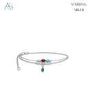 Gemstone Drop Heritage Anklet