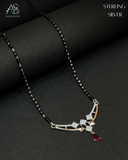 Crimson Arc Silver Mangalsutra