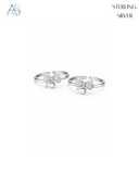 Sparkling Bow Heart Rings