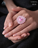 Pink Heart Blossom Ring