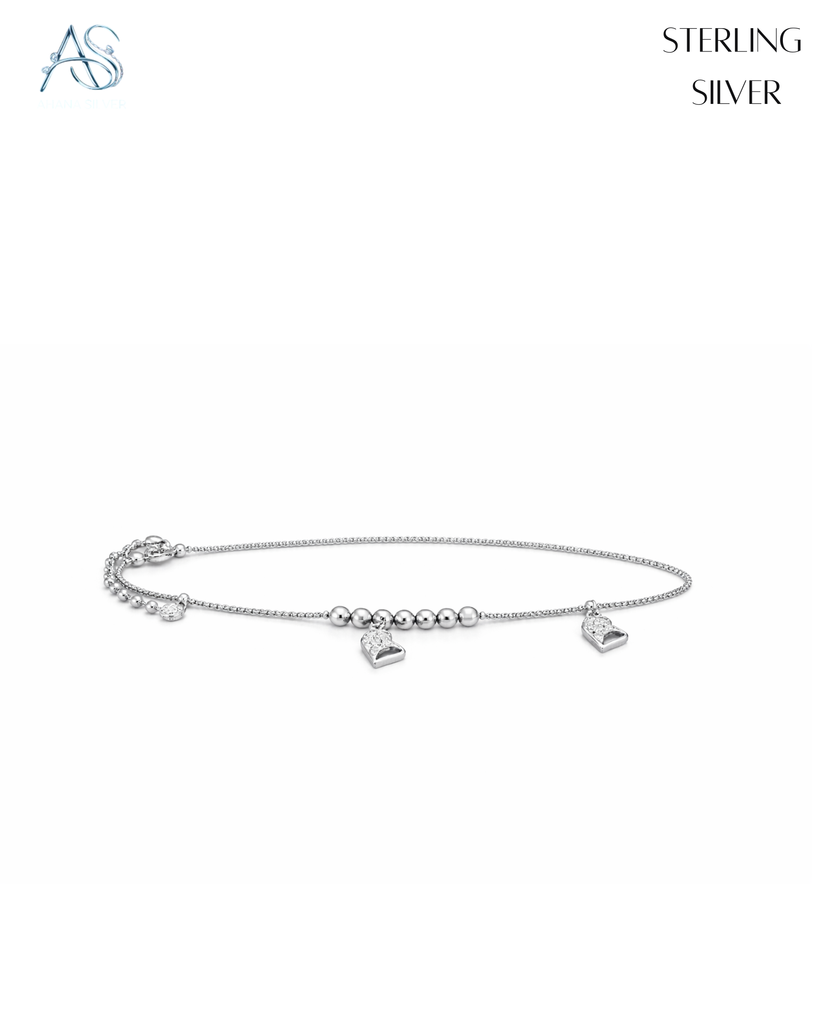 Sparkling Square-Charm Anklet