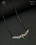 Emerald Infinity Weave Silver Mangalsutra