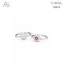 Heart & Ruby-Pink Sunburst Toe Rings