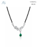 Aarna Green Elegance Silver Mangalsutra