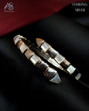 Sterling Silver Block Ladies Bracelet