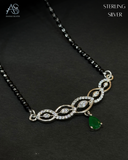 Emerald Infinity Weave Silver Mangalsutra
