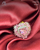 Pink Heart Blossom Ring