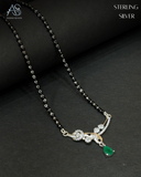 Aarna Green Elegance Silver Mangalsutra