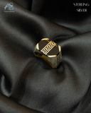 Geometric Onyx Signet Ring