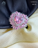 Pink Heart Blossom Ring