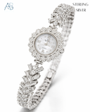 Crystal Petal Elegance Silver Ladies Watch