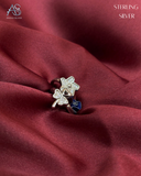 Sparkling Bow Heart Rings