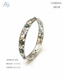 The Emerald-Leaf Silver Ladies Kada