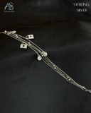 Sparkling Square-Charm Anklet