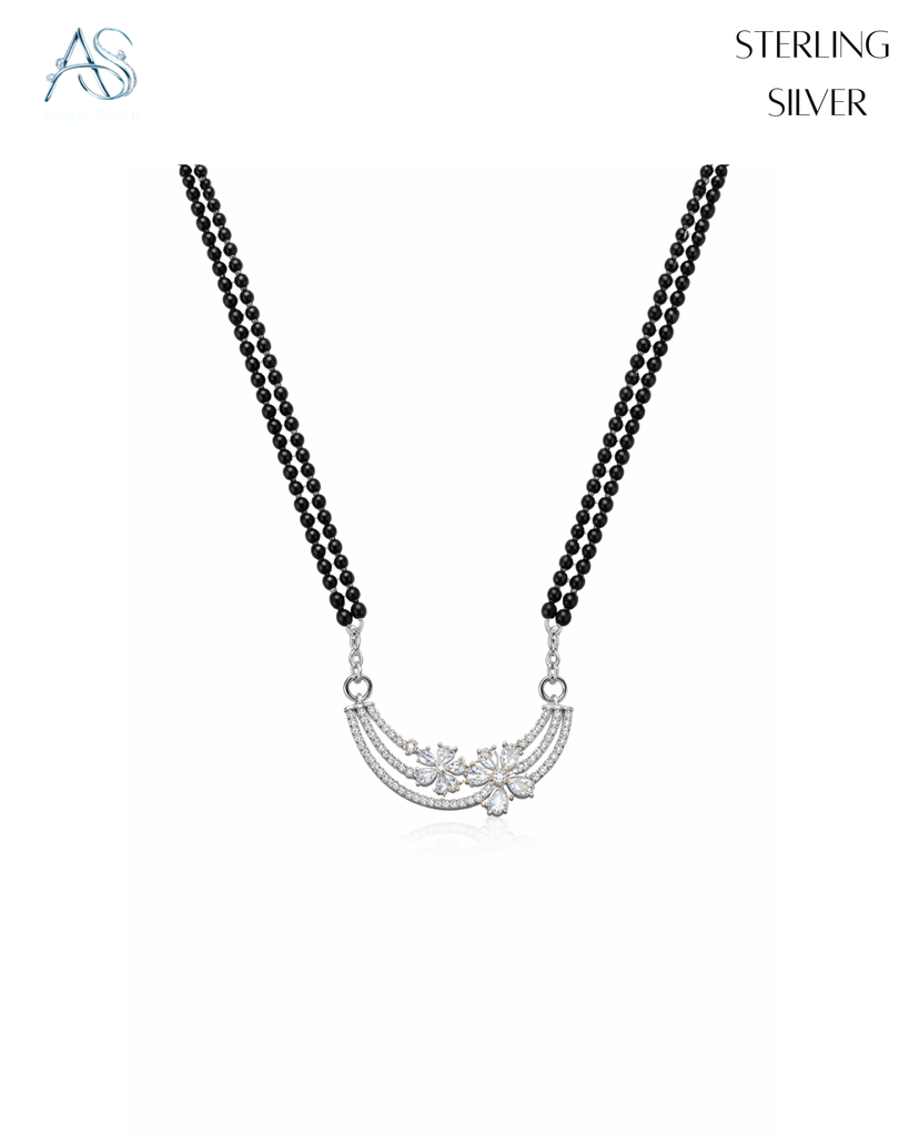 Floral Arc of Forever Silver Mangalsutra
