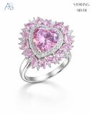 Pink Heart Blossom Ring