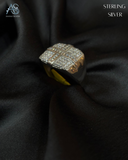 Sterling Silver Grid Cross Ring