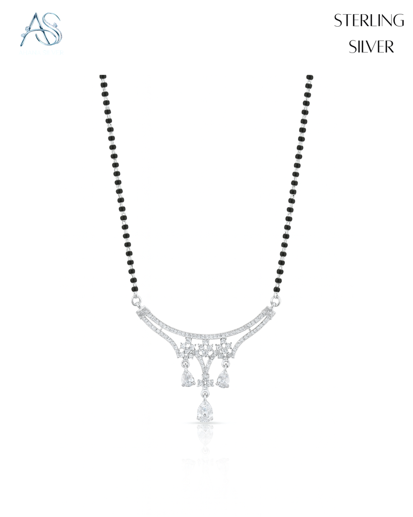 Celestia Drop Silver Mangalsutra
