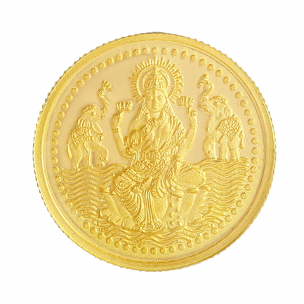 "Gajalakshmi" Round Gold 5GM Coin