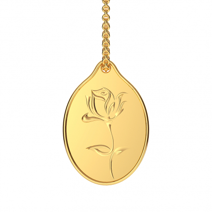 "Rose Petal" Oval Gold Coin Pendant